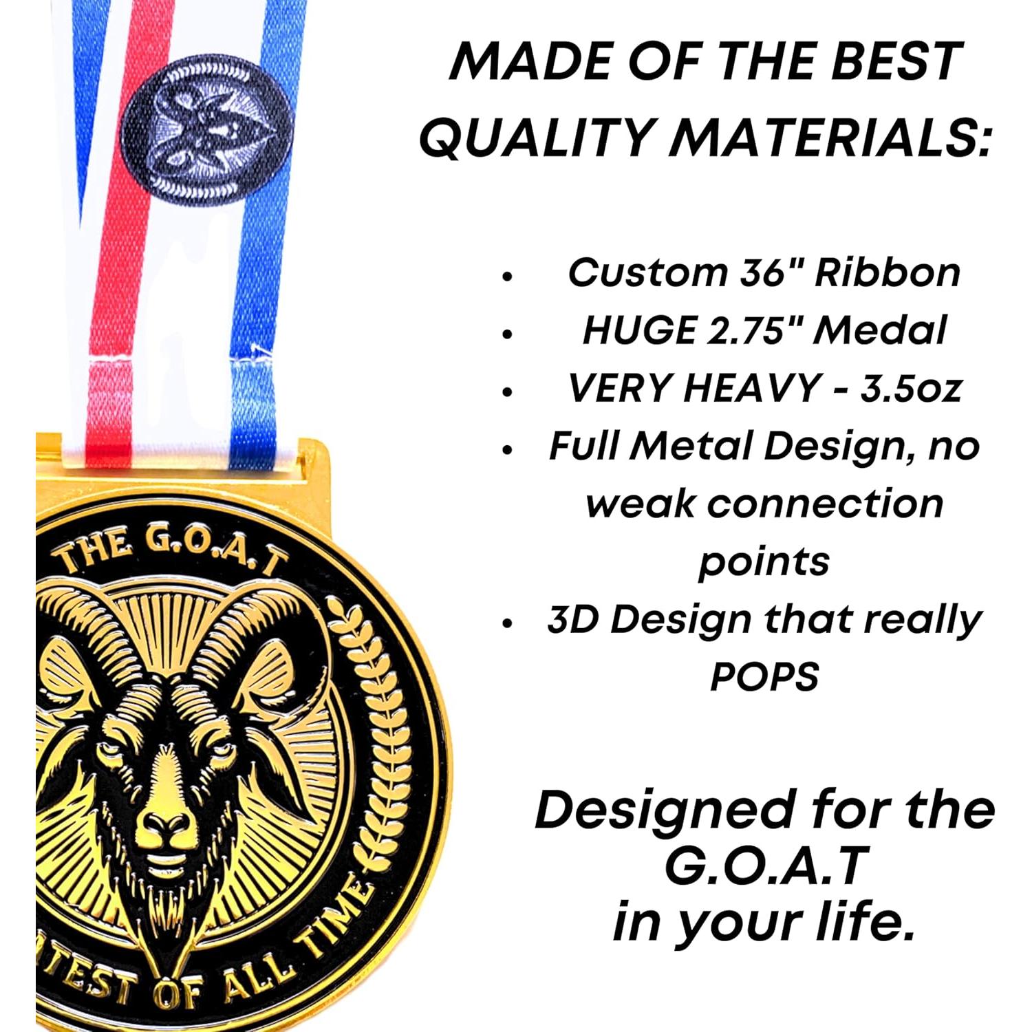 Medalla de Premio de Cabra We Da Goat - 6.99 cm de Lujo