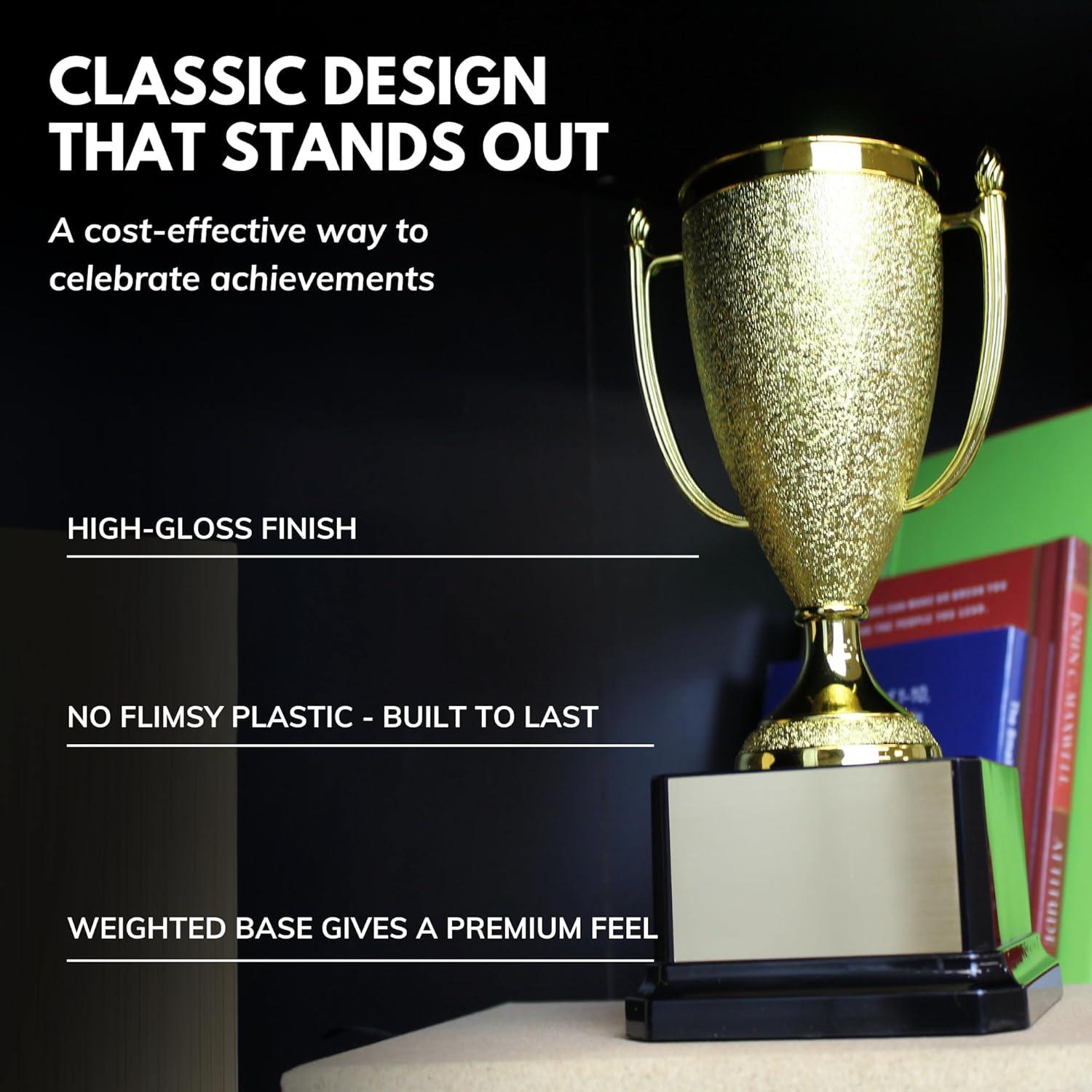 Trofeo Victory Gold Cup Personalizado - Trophy Outlet - Base Negra