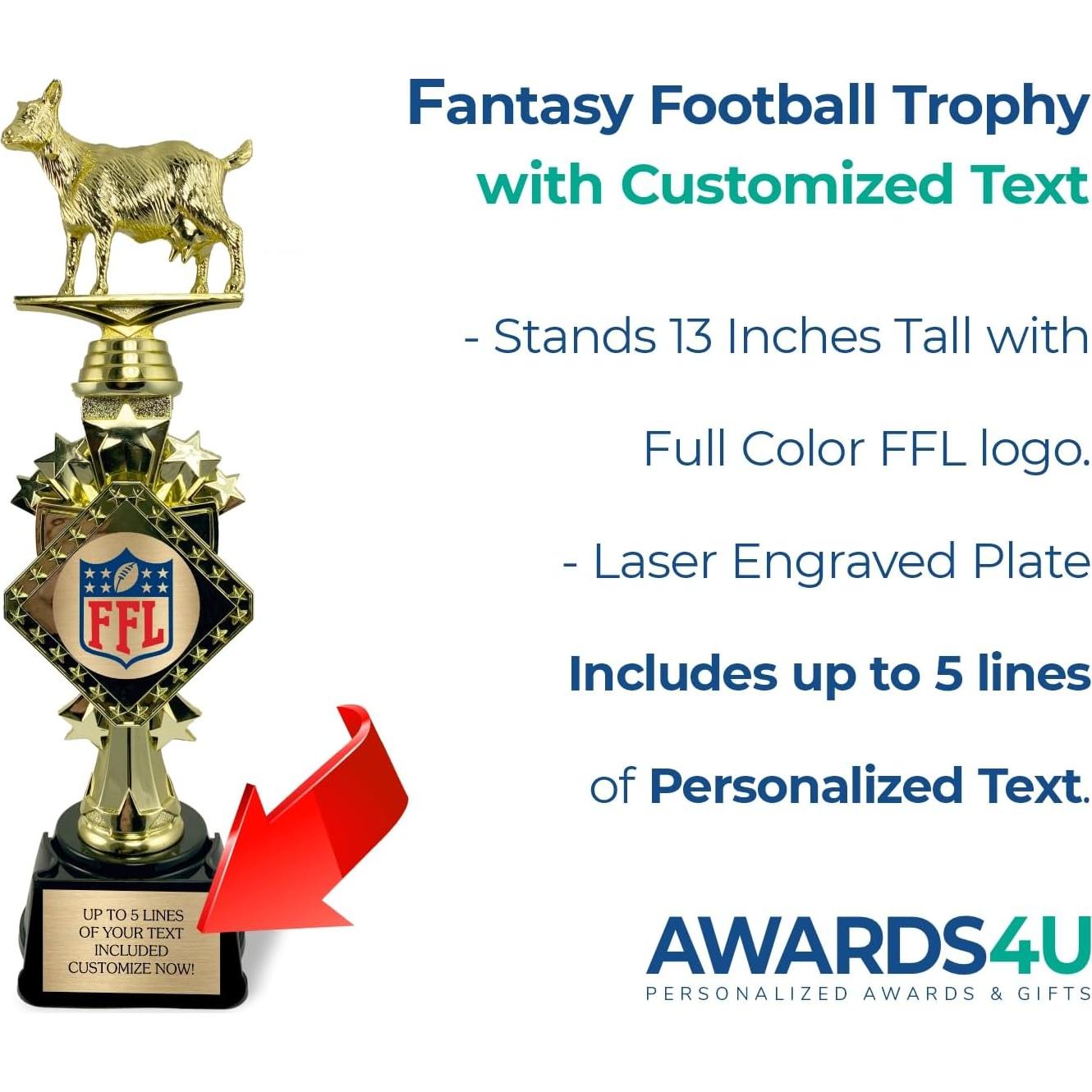 Trofeo de Fútbol Fantasía Personalizable Awards4U 33 cm
