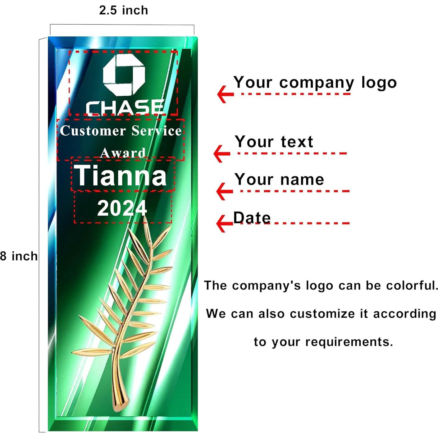 Trofeo Acrílico Personalizado Tina&Co - 20.32x7.62cm