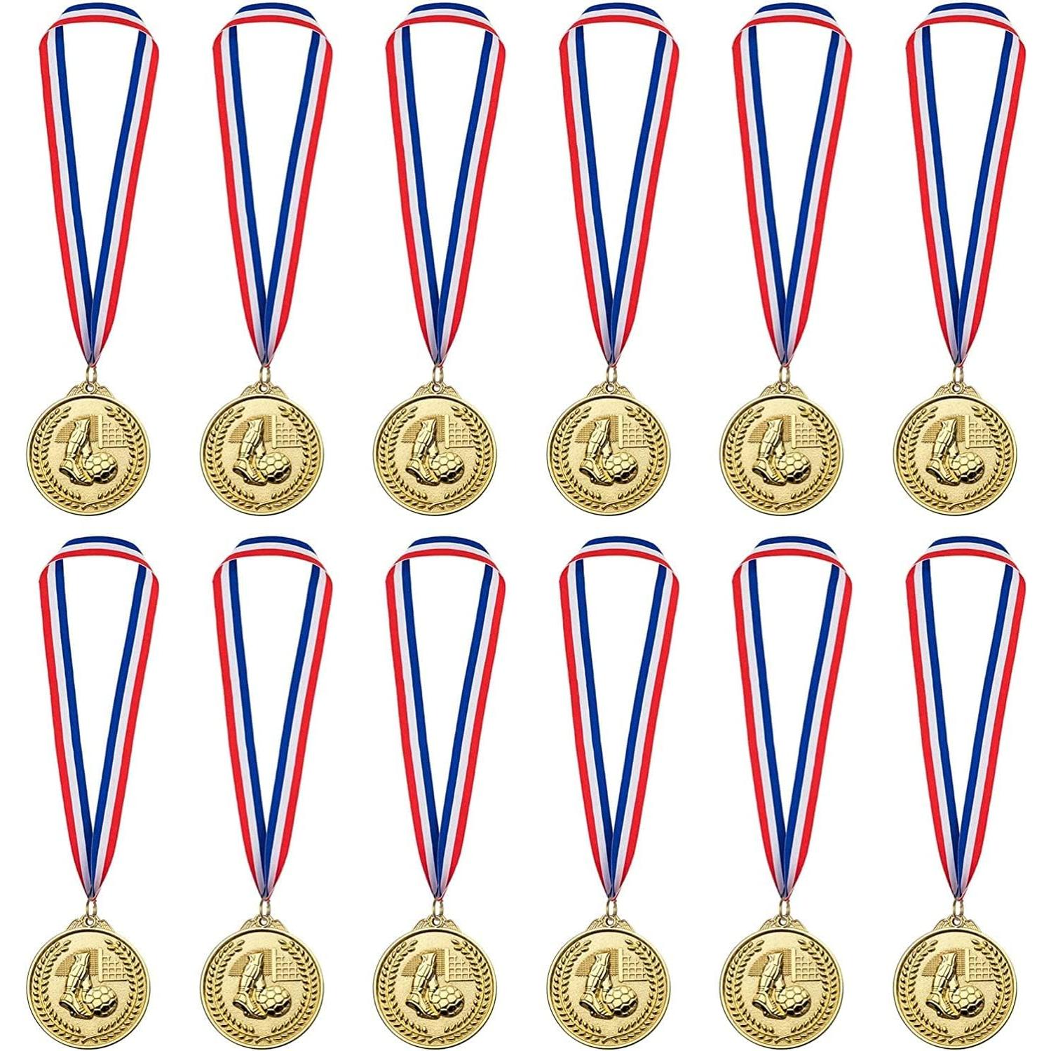 Paquete de 12 Medallas de Fútbol LZHZH para Niños 5 cm