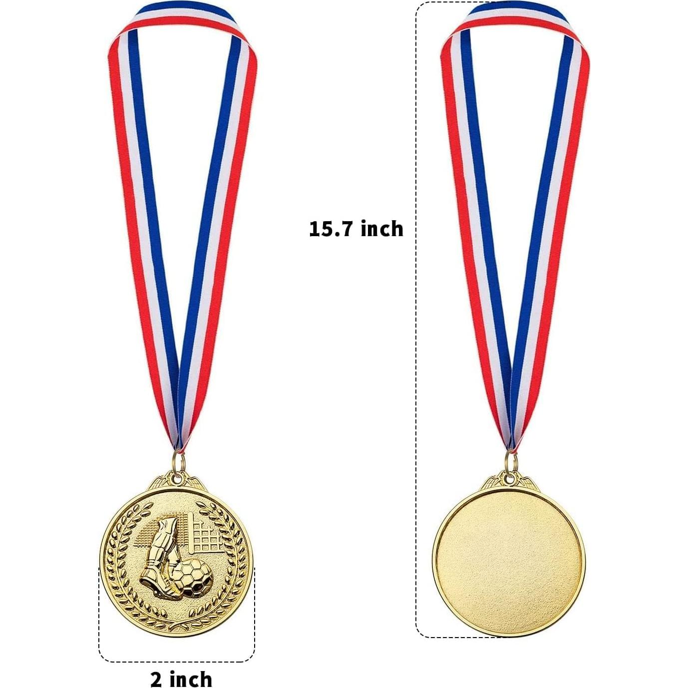 Paquete de 12 Medallas de Fútbol LZHZH para Niños 5 cm