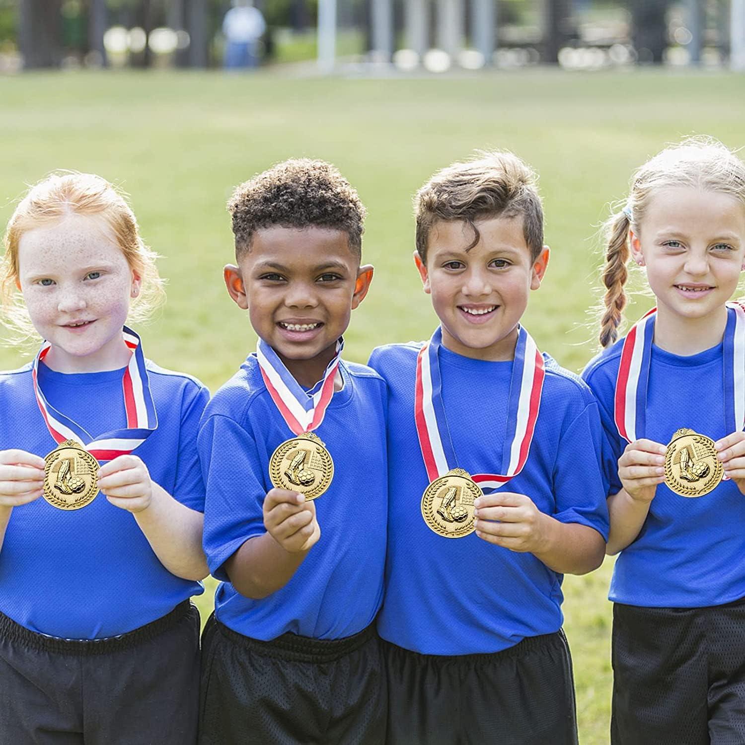 Paquete de 12 Medallas de Fútbol LZHZH para Niños 5 cm