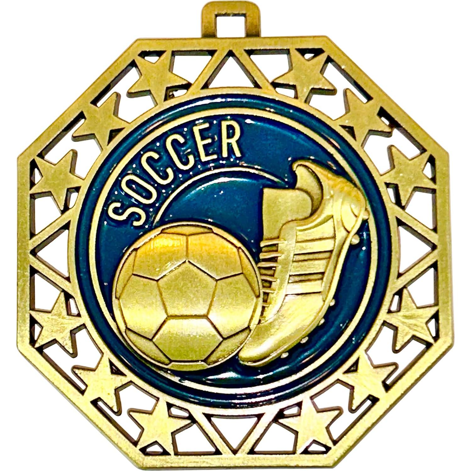 Paquete de 10 Medallas de Fútbol Medallas Express con Cintas