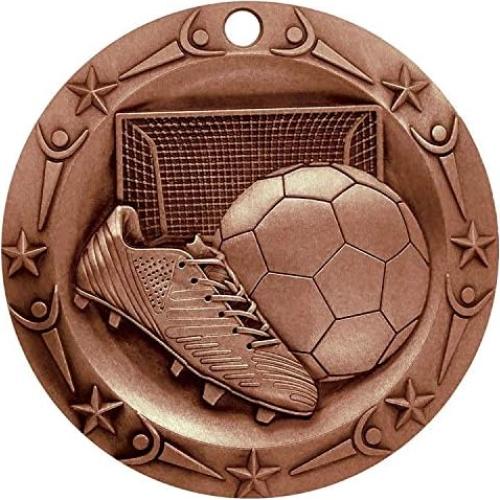 Medalla de Fútbol Oro Decade Awards 7.62 cm con Cinta Estrellas y Rayas