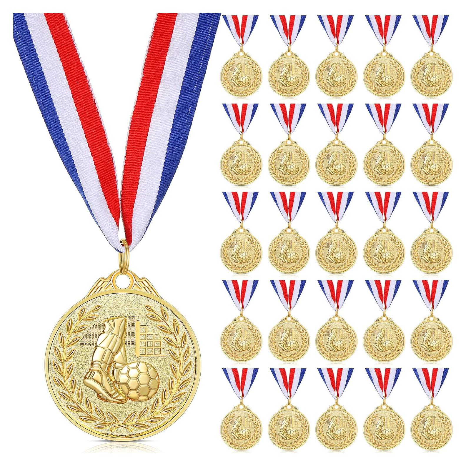Set de Medallas de Oro Yinkin 24 Piezas Fútbol 5 cm