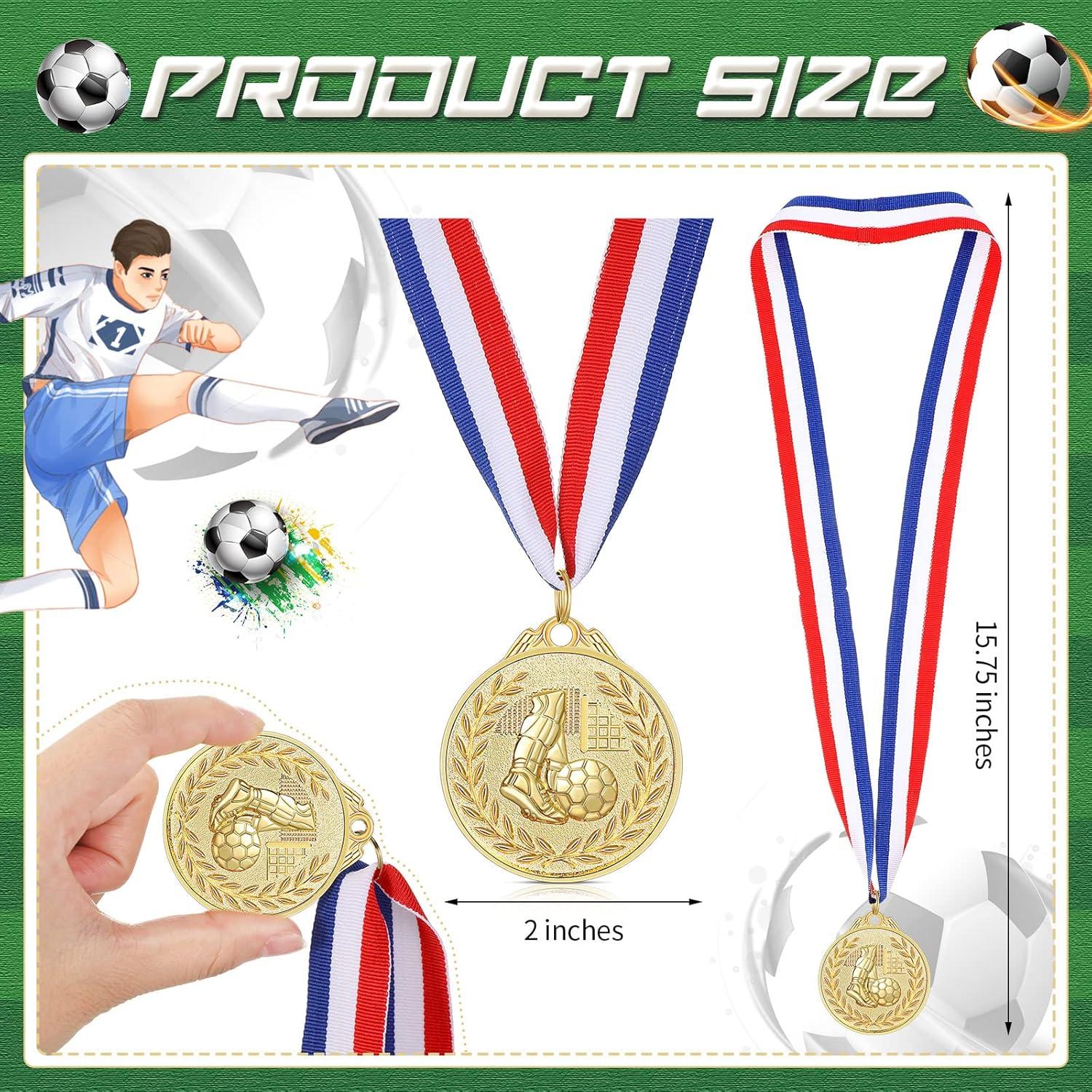 Set de Medallas de Oro Yinkin 24 Piezas Fútbol 5 cm