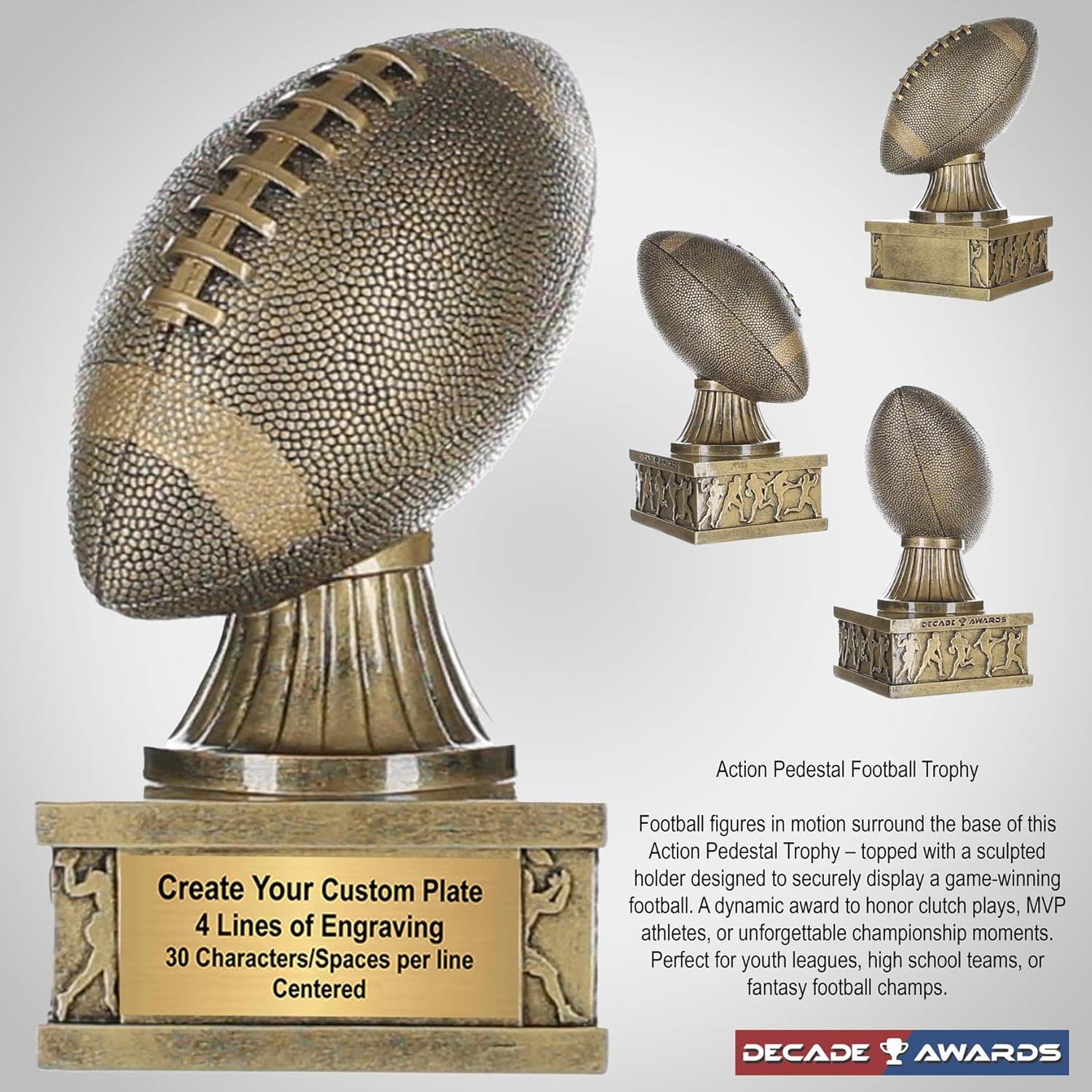 Trofeo de Fútbol Dorado Decade 17.78 cm Personalizado