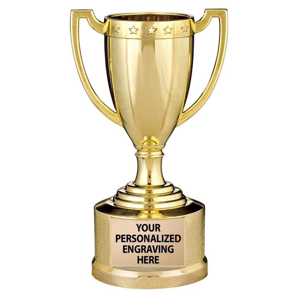 Copa Trofeo de Oro Crown 13.97 cm Personalizada Grabado Gratis