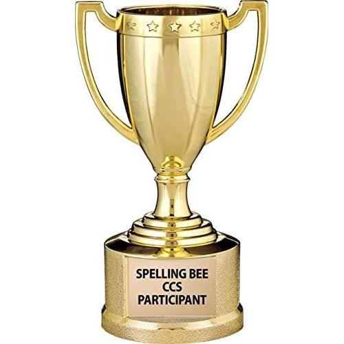 Copa Trofeo Dorada Personalizada Crown 13.97 cm Grabado Gratis