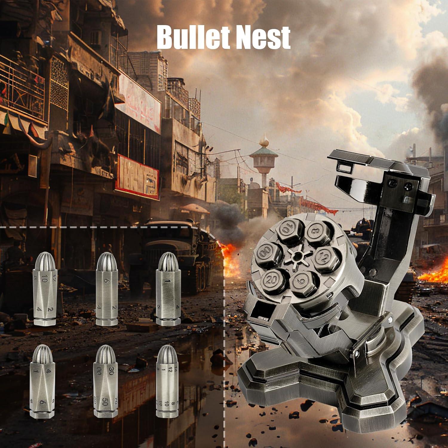 Juego de Dados de Metal D&D en Forma de Bala CNMZTRPG