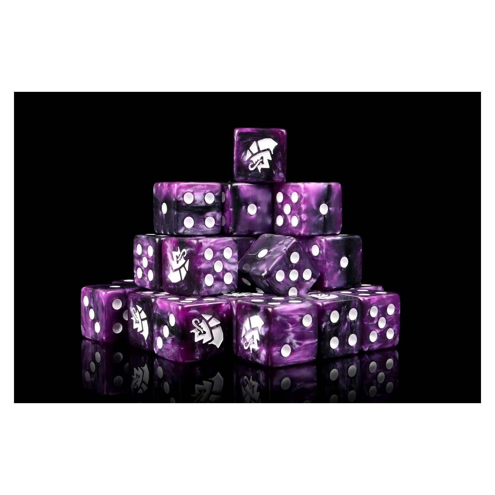 Dados de Resina Cuadrados Morados Baron of Dice - Set de 25