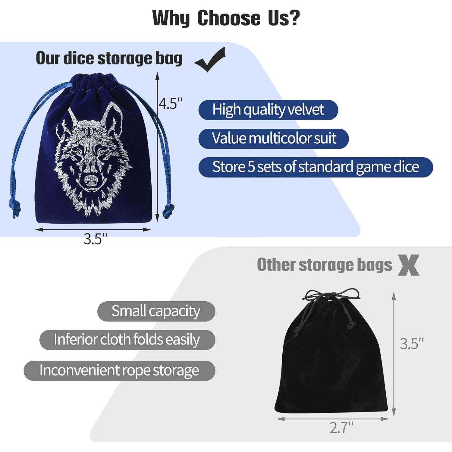 Juego de Dados Poliedricos Grajar 35 Piezas con 5 Bolsas