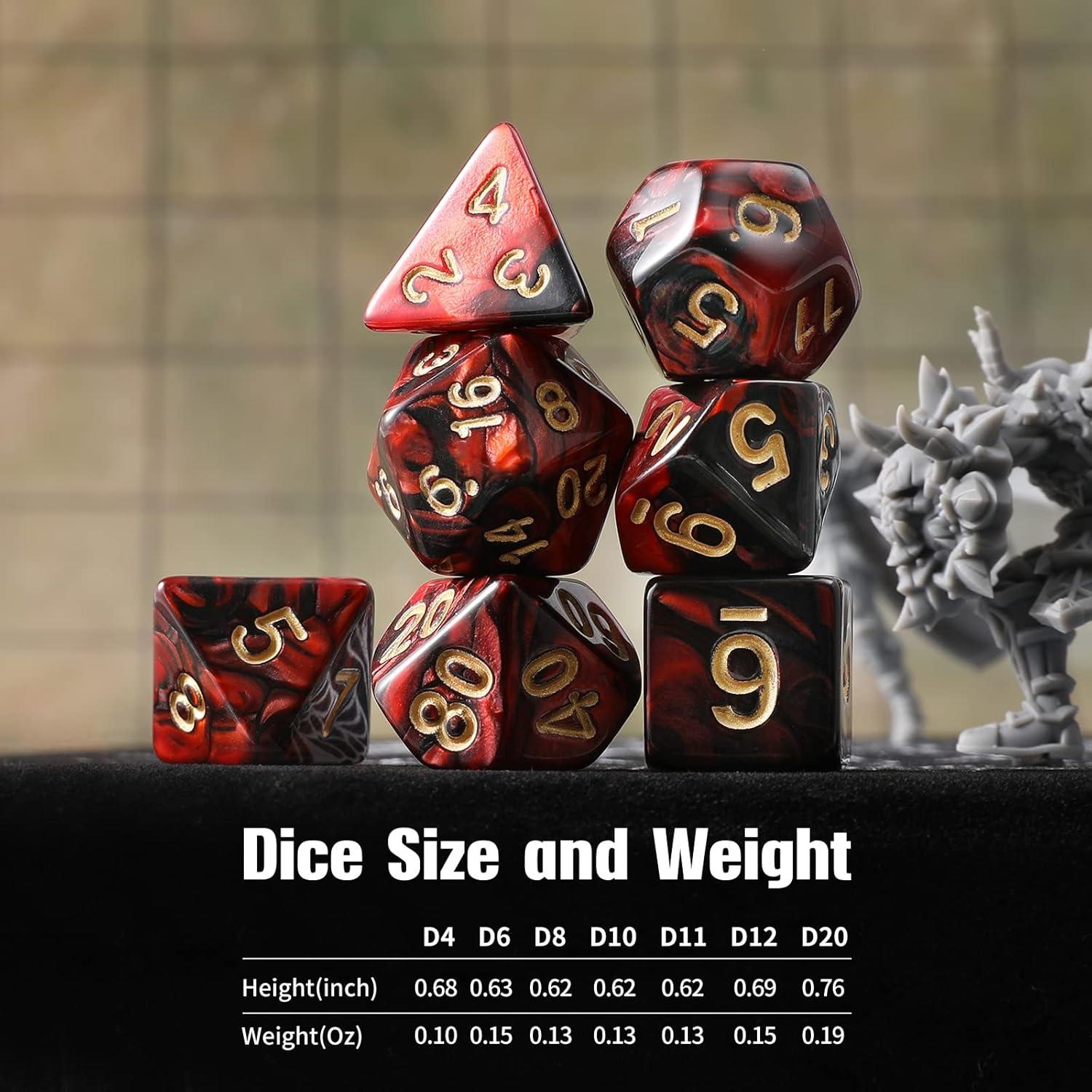 Juego de Dados Poliedricos Grajar 35 Piezas con 5 Bolsas