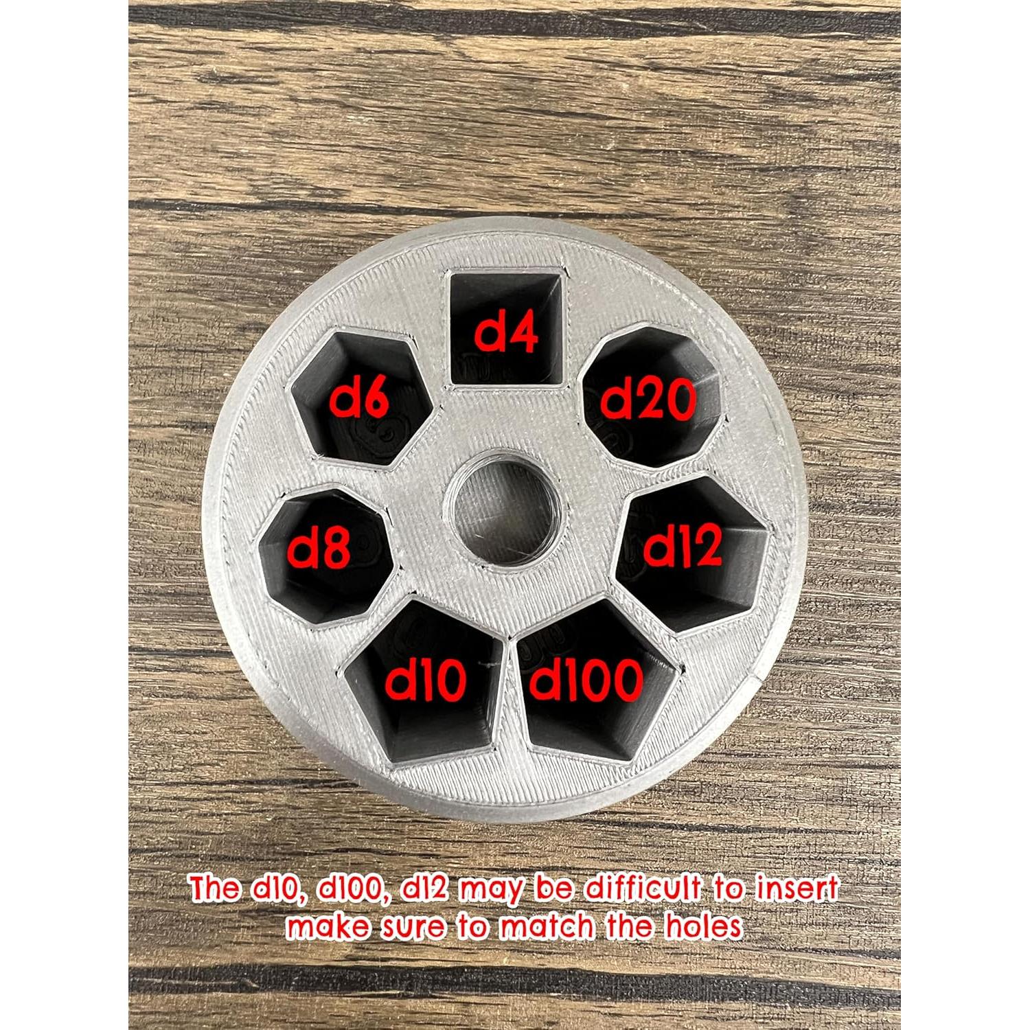 Juego de Dados D20 7 Piezas Munnygrubbers con Cilindro Giratorio