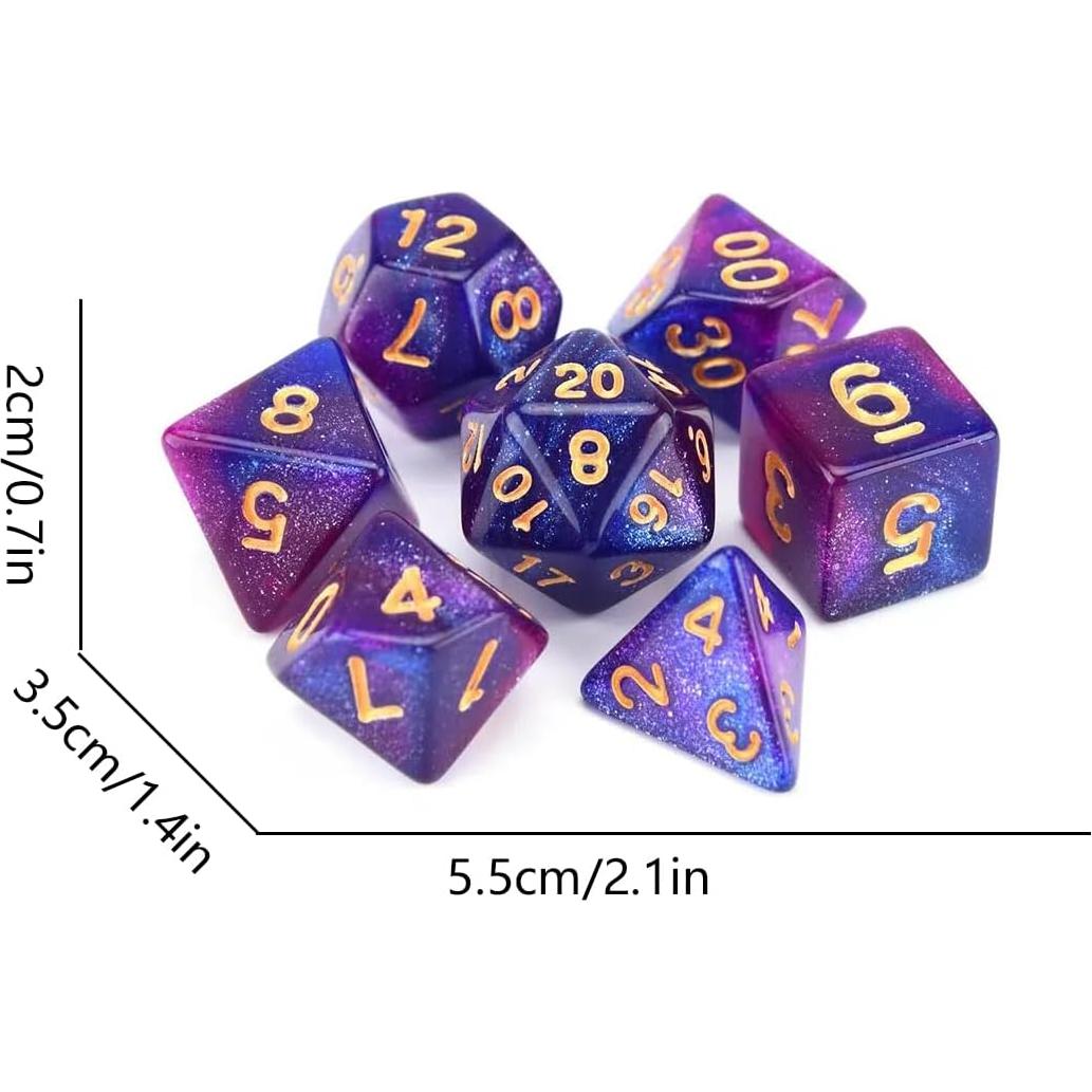 Set de Dados de Rol DND Galaxia EverGardens 56 Piezas 8 Colores