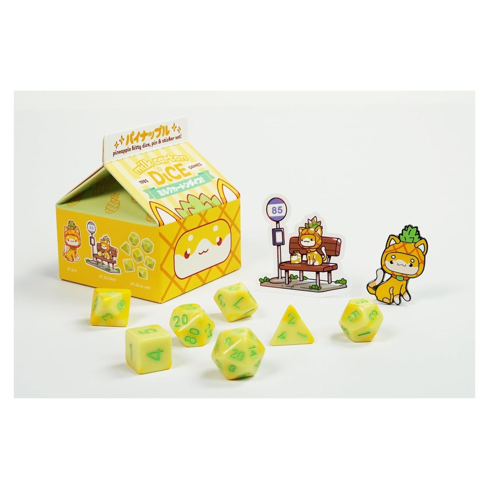 Juego de Dados Kawaii Piña 1985 Games - Dados para DND