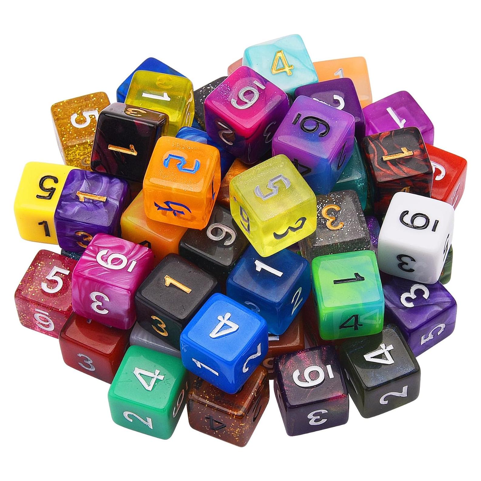 Juego de Dados de 6 Caras AUSTOR 56 Piezas con Bolsa