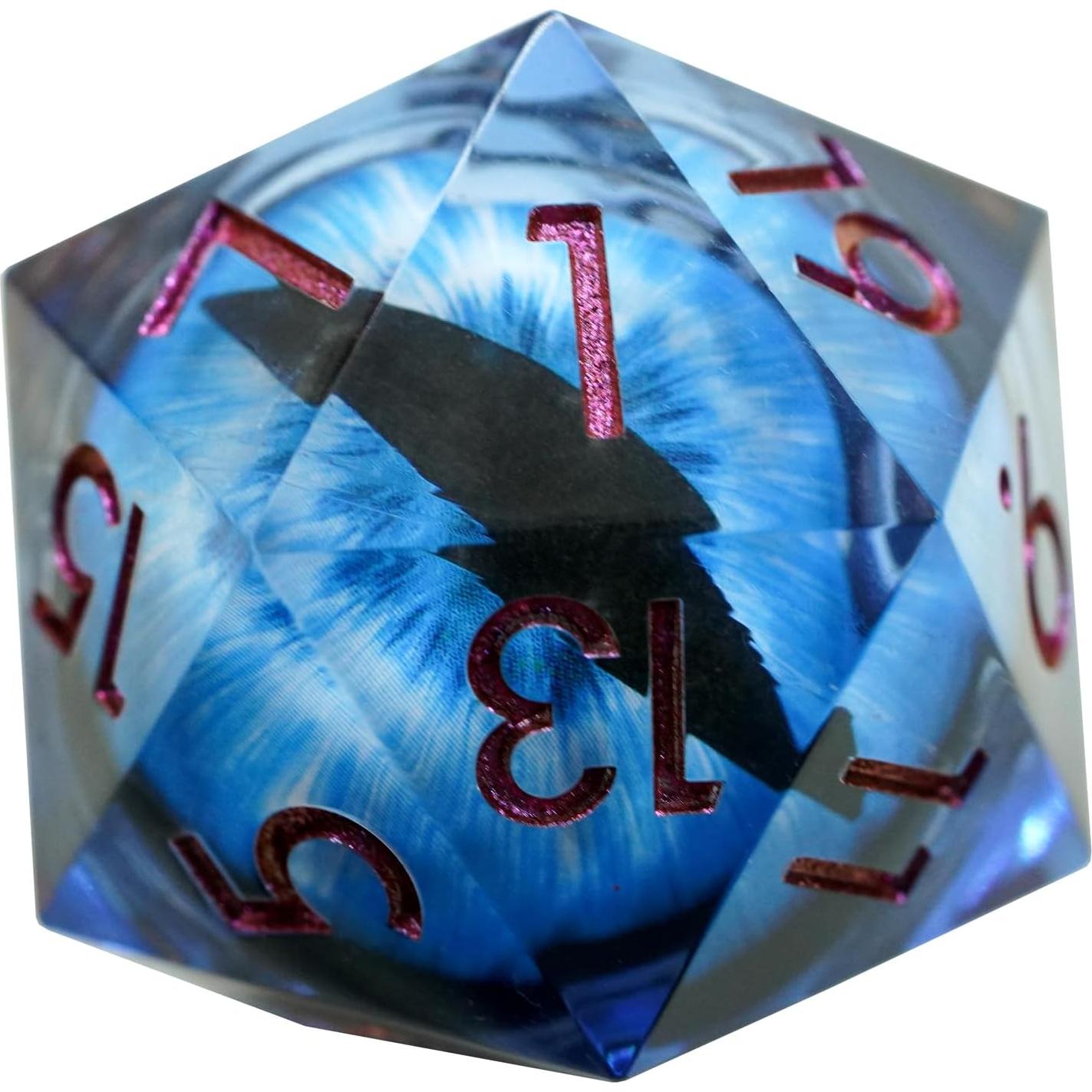 Dados D20 Poliedricos Maywin 33MM con Núcleo Líquido Ojo