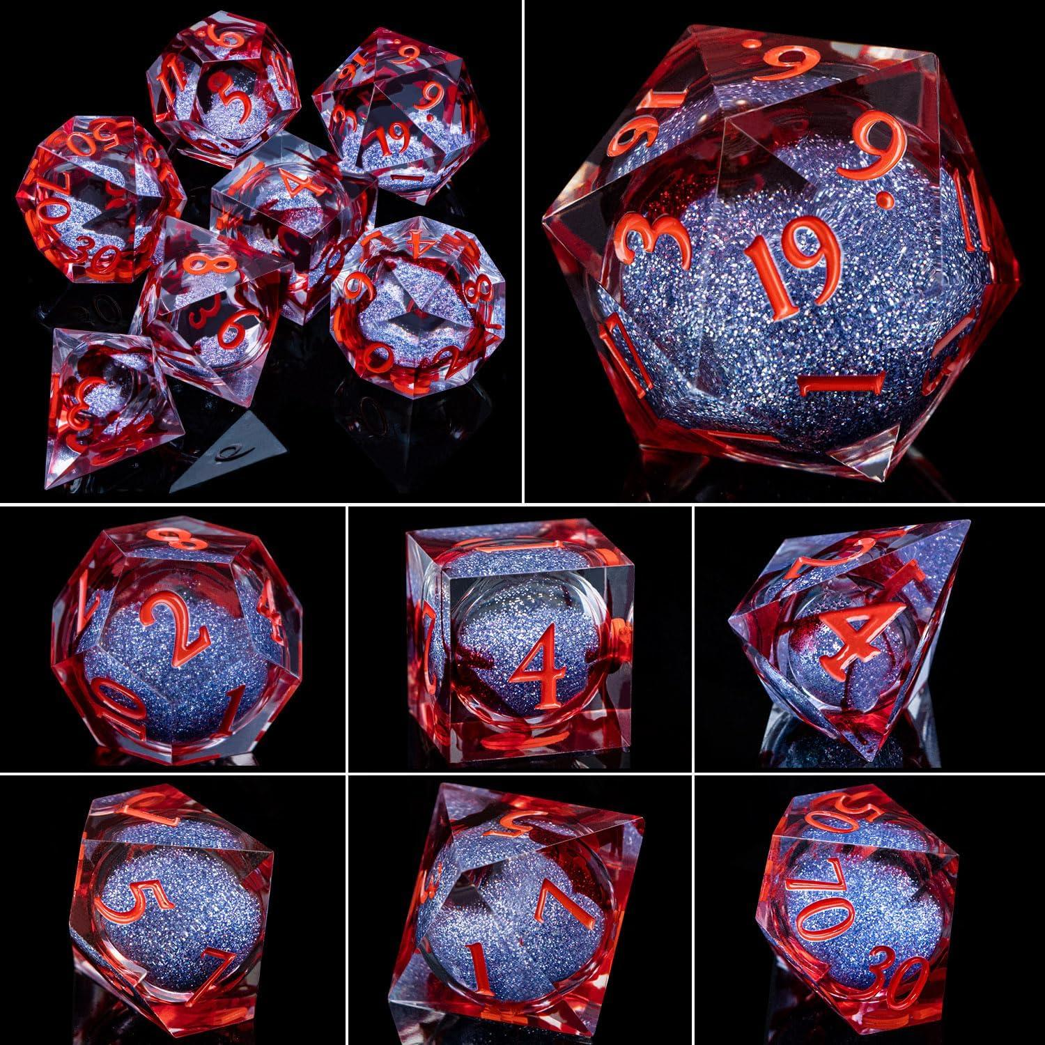 Conjunto de Dados DND ARUOHHA Rojos de Resina 7 Piezas