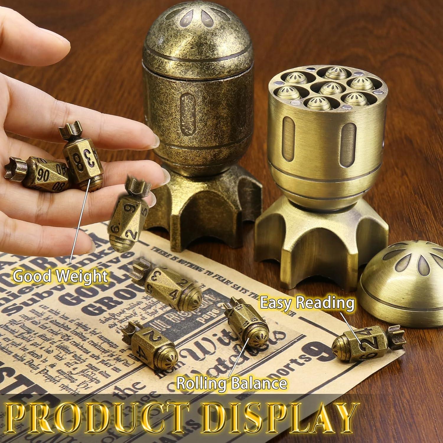 Conjunto de Dados Metálicos ZHOORQI DND 7 Piezas Bronce