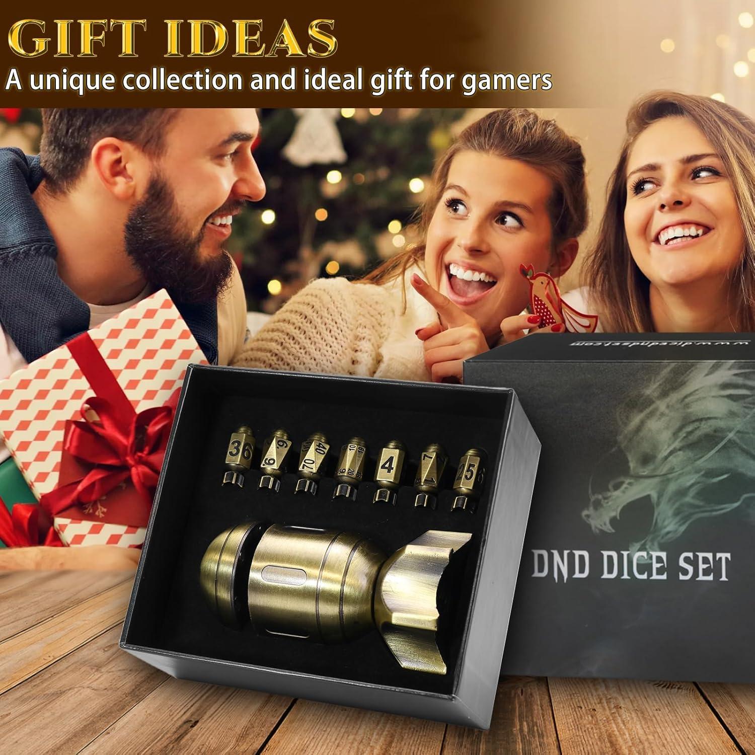 Conjunto de Dados Metálicos ZHOORQI DND 7 Piezas Bronce