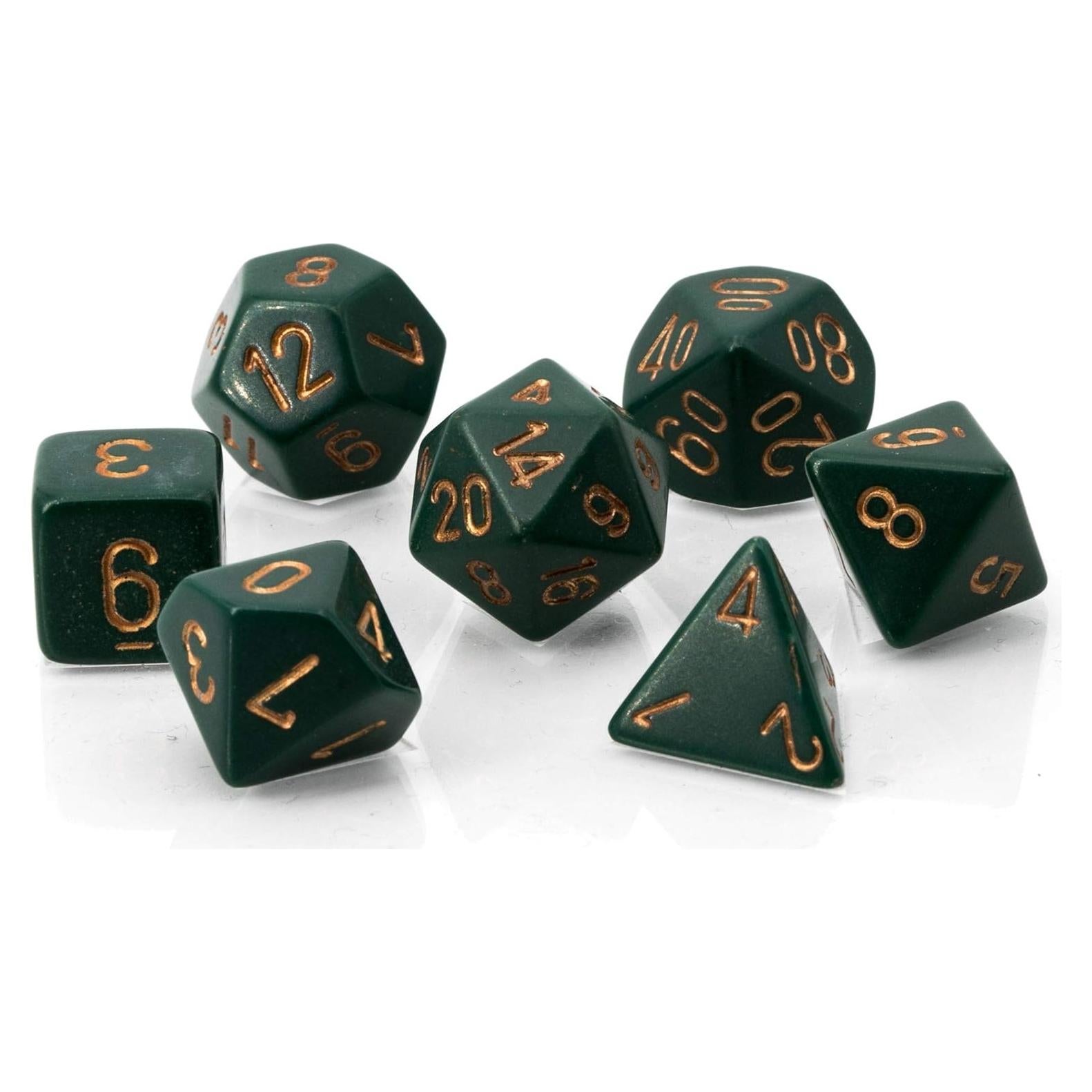 Dados Chessex CHX25415 Opaque Verde Polvoriento/Cobre