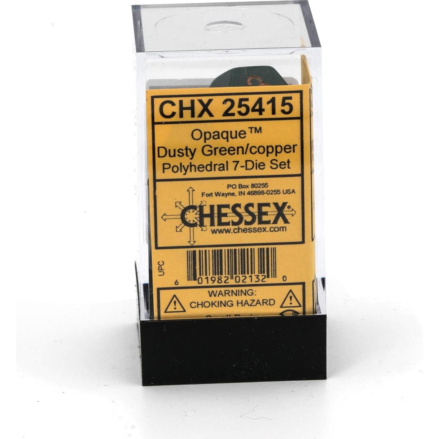 Dados Chessex CHX25415 Opaque Verde Polvoriento/Cobre