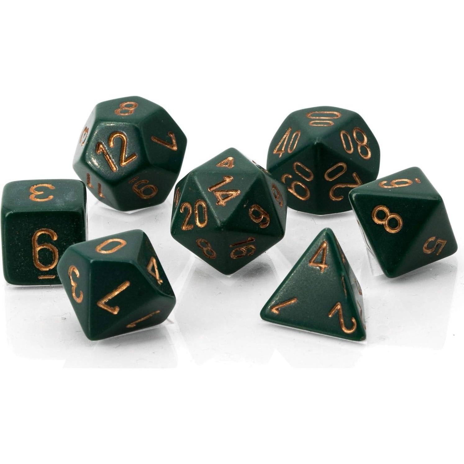 Dados Chessex CHX25415 Opaque Verde Polvoriento/Cobre