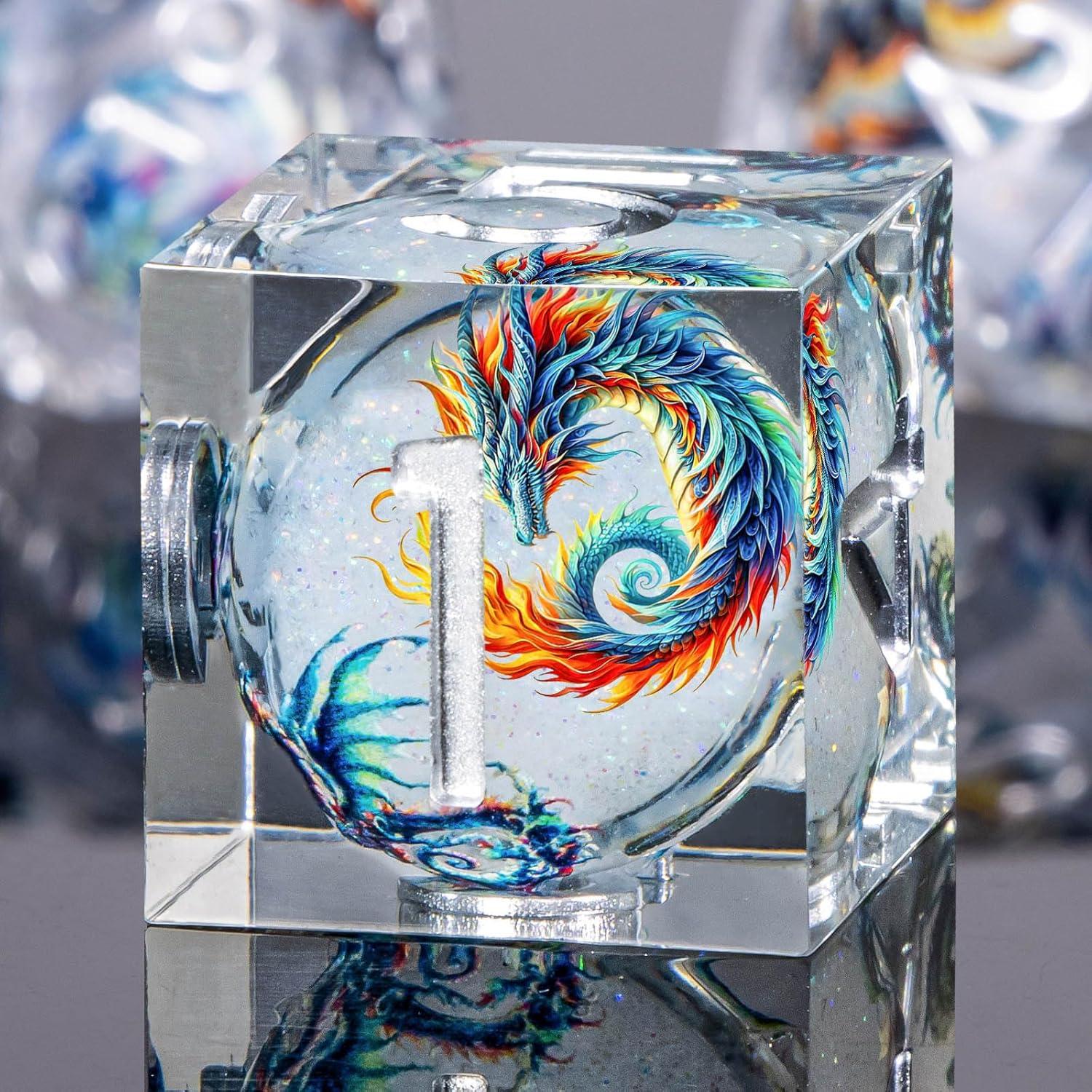 Conjunto de Dados DND Roycevon 7Pcs Resina Blanca para Rol