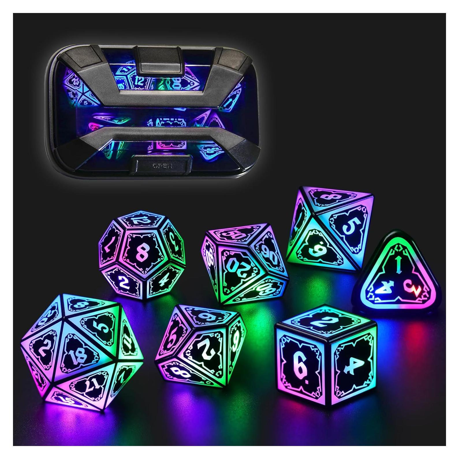 Juego de Dados LED Recargables D&D FONVGOGO 4 en 1 Color
