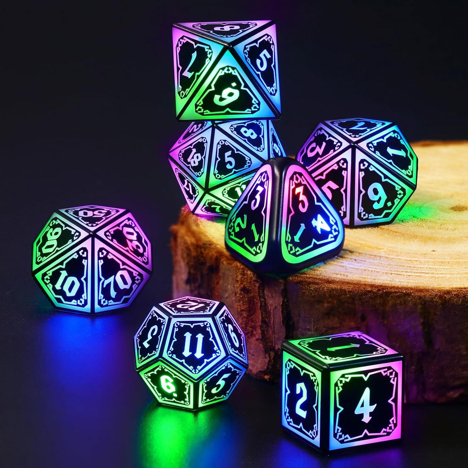 Juego de Dados LED Recargables D&D FONVGOGO 4 en 1 Color