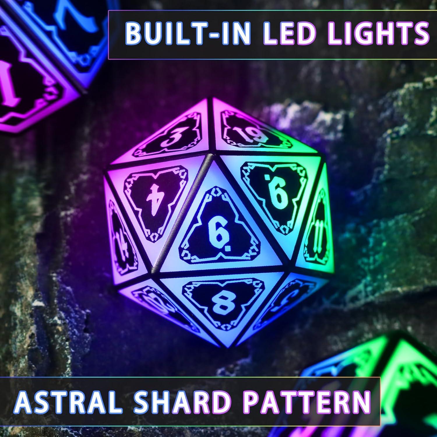 Juego de Dados LED Recargables D&D FONVGOGO 4 en 1 Color