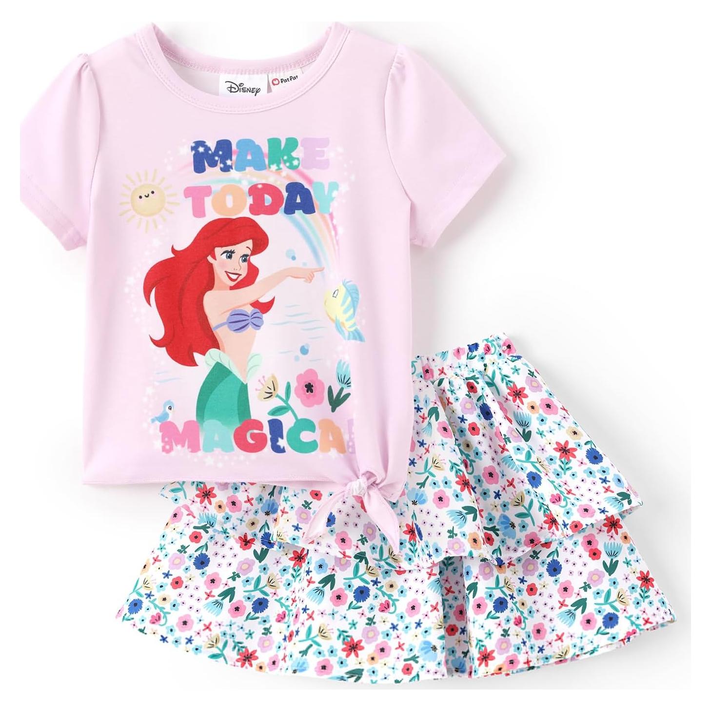 Conjunto Vestido Princesa Disney Ariel Niña 2 Piezas 2A