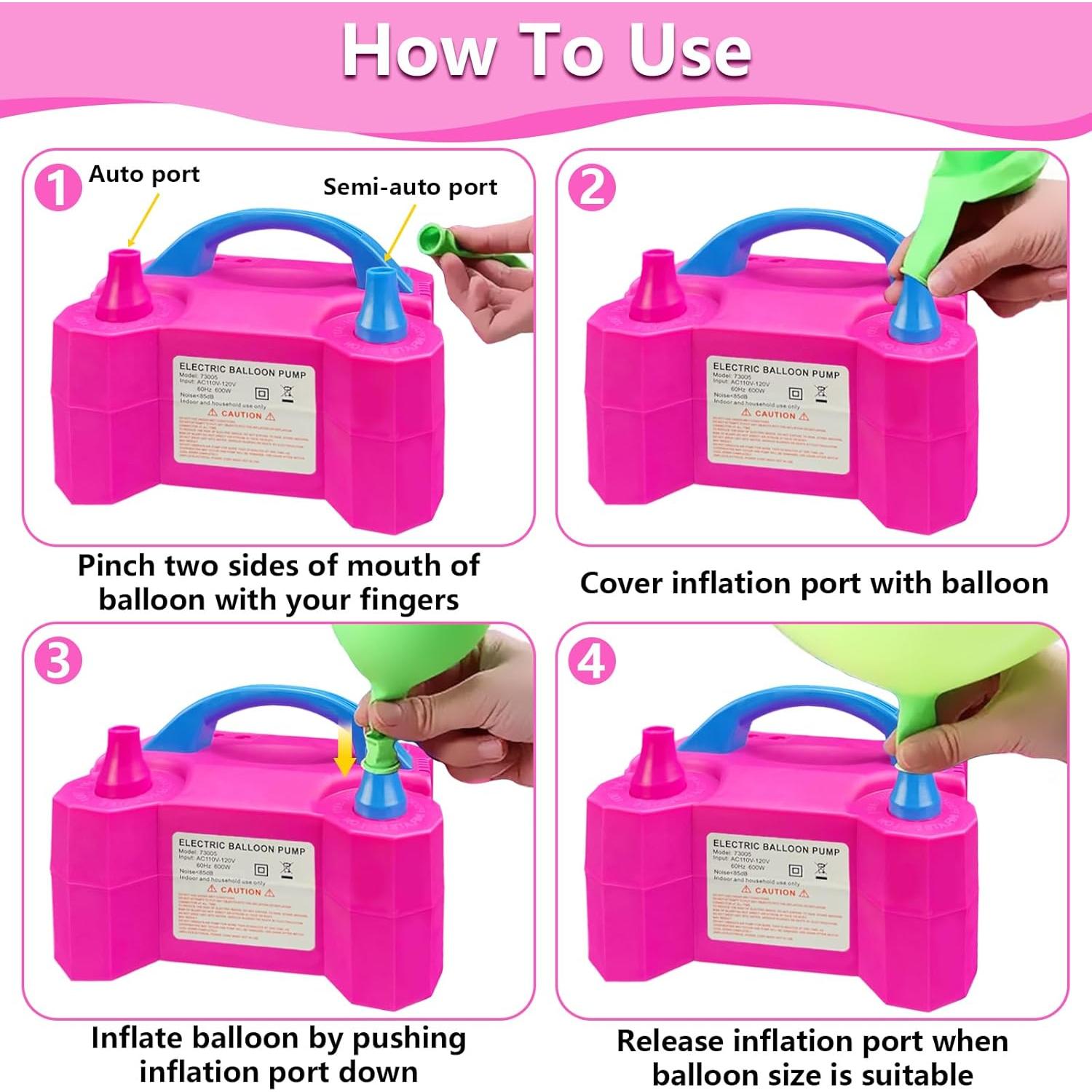 Bomba de Globos Eléctrica SINBEE Doble Boquilla 300 LPM