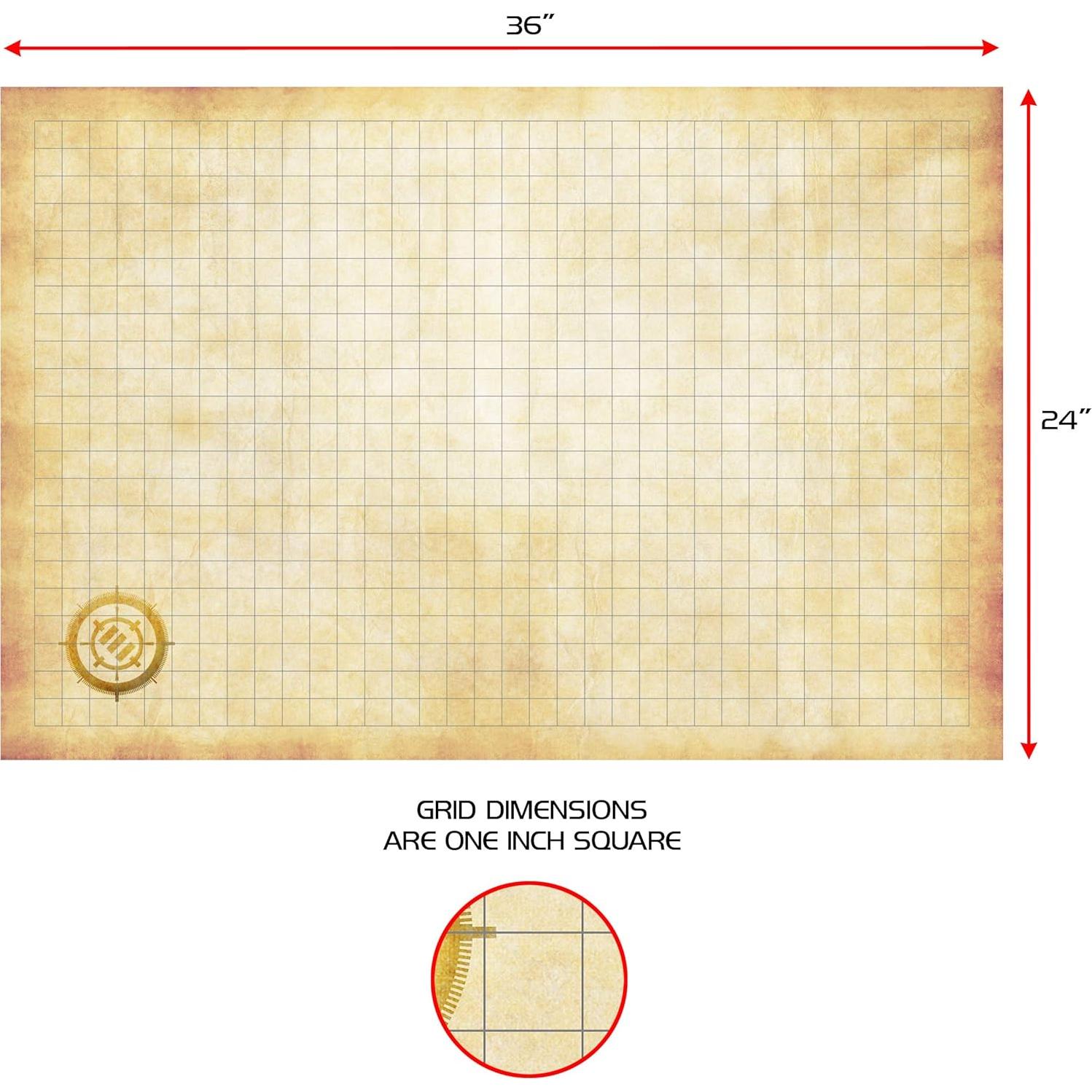 Matriz de Cuadrícula RPG ENHANCE 60x90 cm con Marcadores y Bolsa