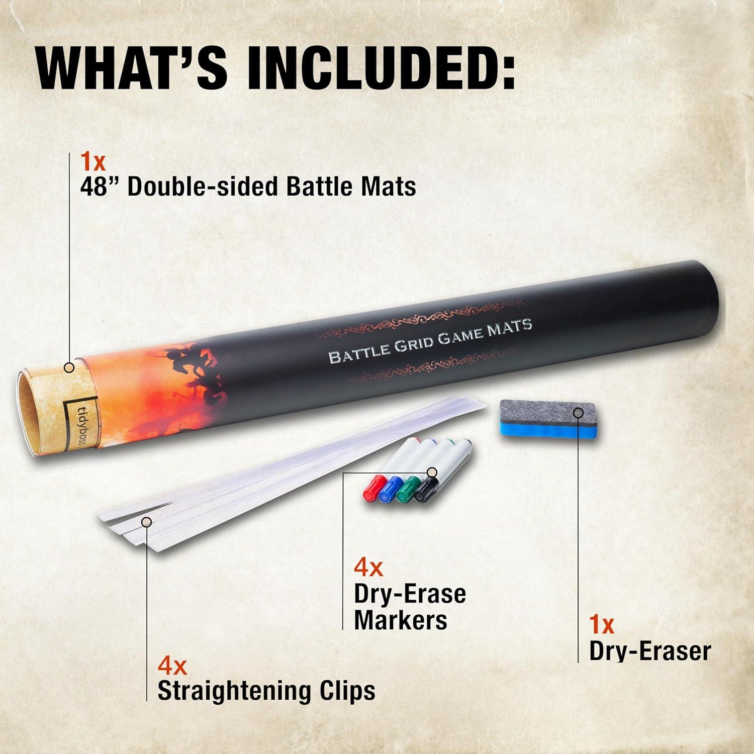 Tapete de Juego DnD TIDYBOSS 91x122cm + 96 Anillos de Condición