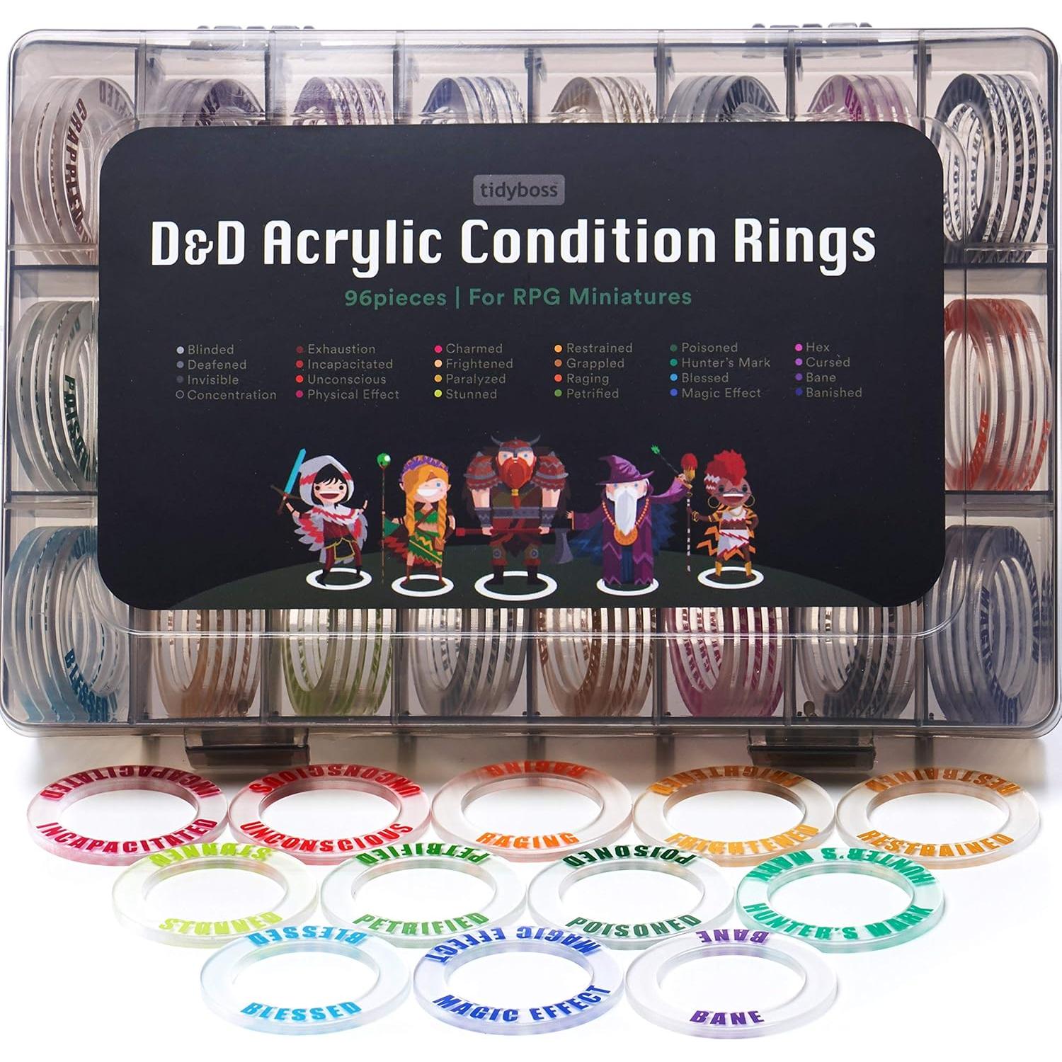 Tapete de Juego DnD TIDYBOSS 91x122cm + 96 Anillos de Condición