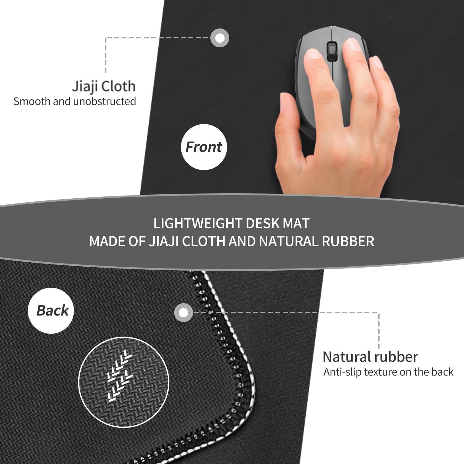 Tapete de Juego Grande LERYG 180x90cm Antideslizante Negro