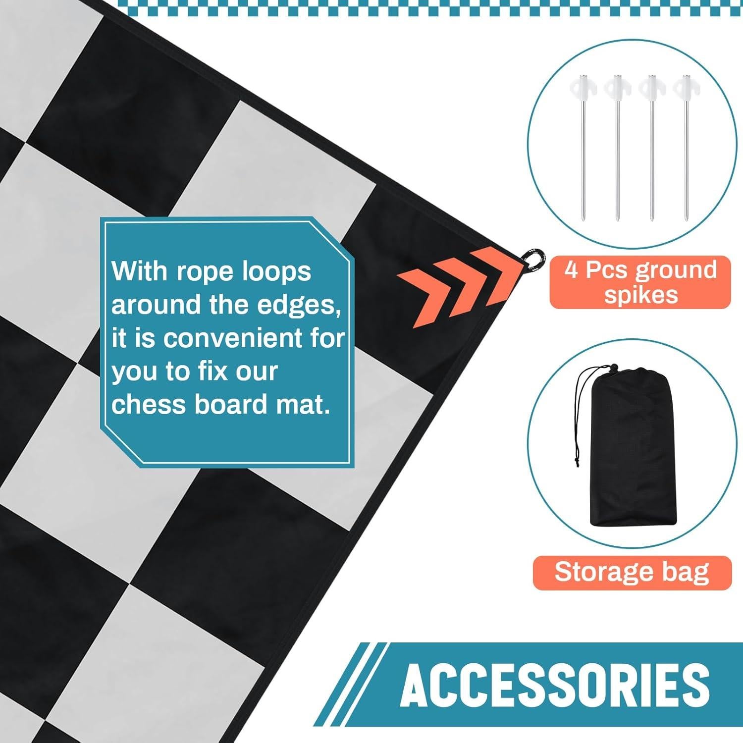 Alfombra de Ajedrez Gigante 2.75x2.75m Yuxung para Exterior