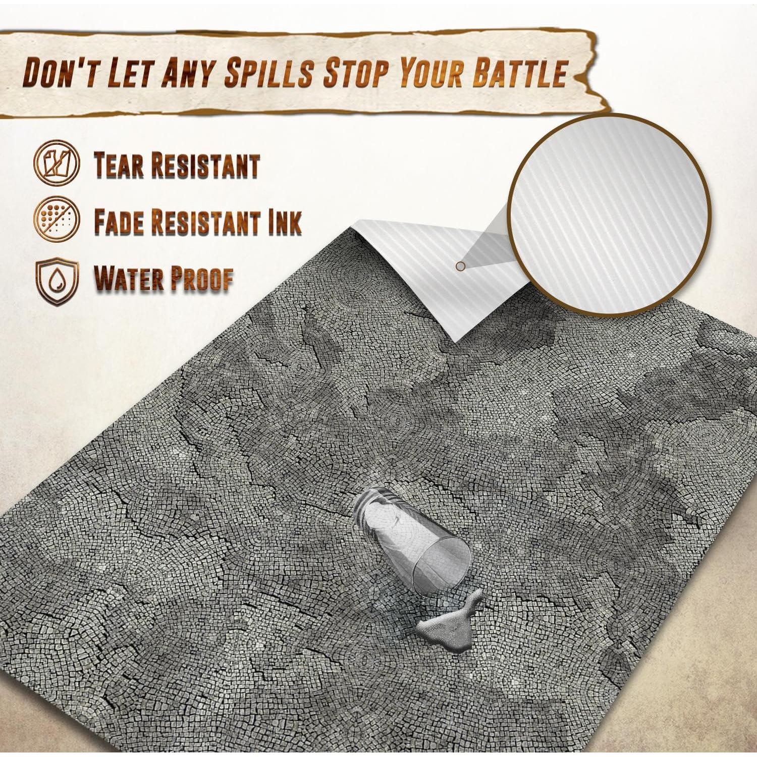 Alfombrilla de Juego de Batalla Melee Mats 121.92x182.88 cm Terreno Piedra