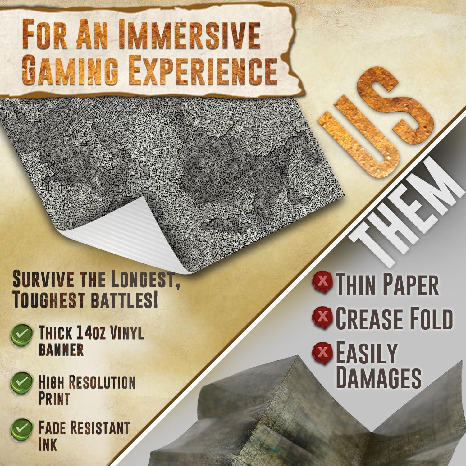 Alfombrilla de Juego de Batalla Melee Mats 121.92x182.88 cm Terreno Piedra