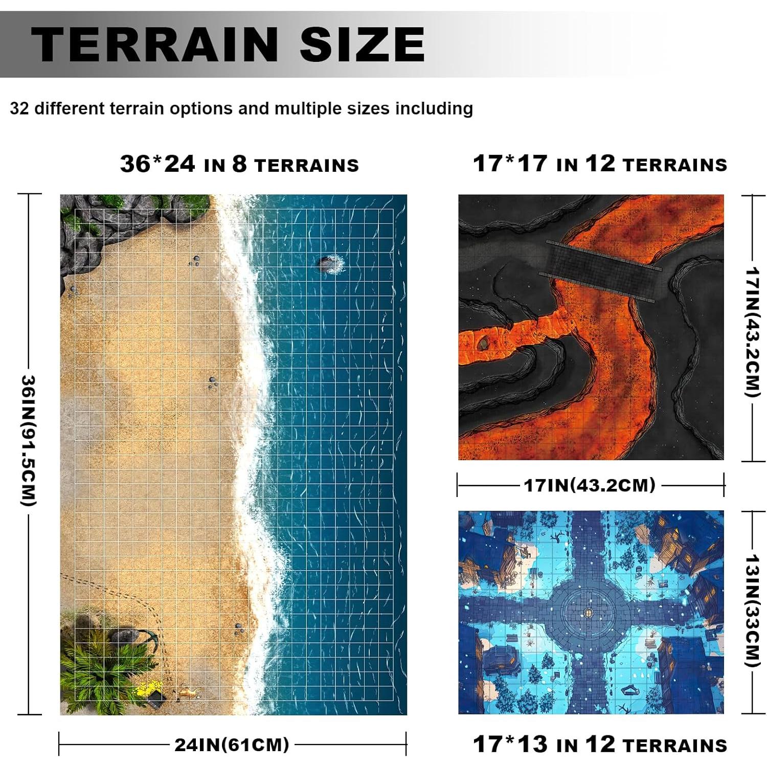Mapa DND 32 Terreno Doble Cara 61x91.4 cm + Accesorios