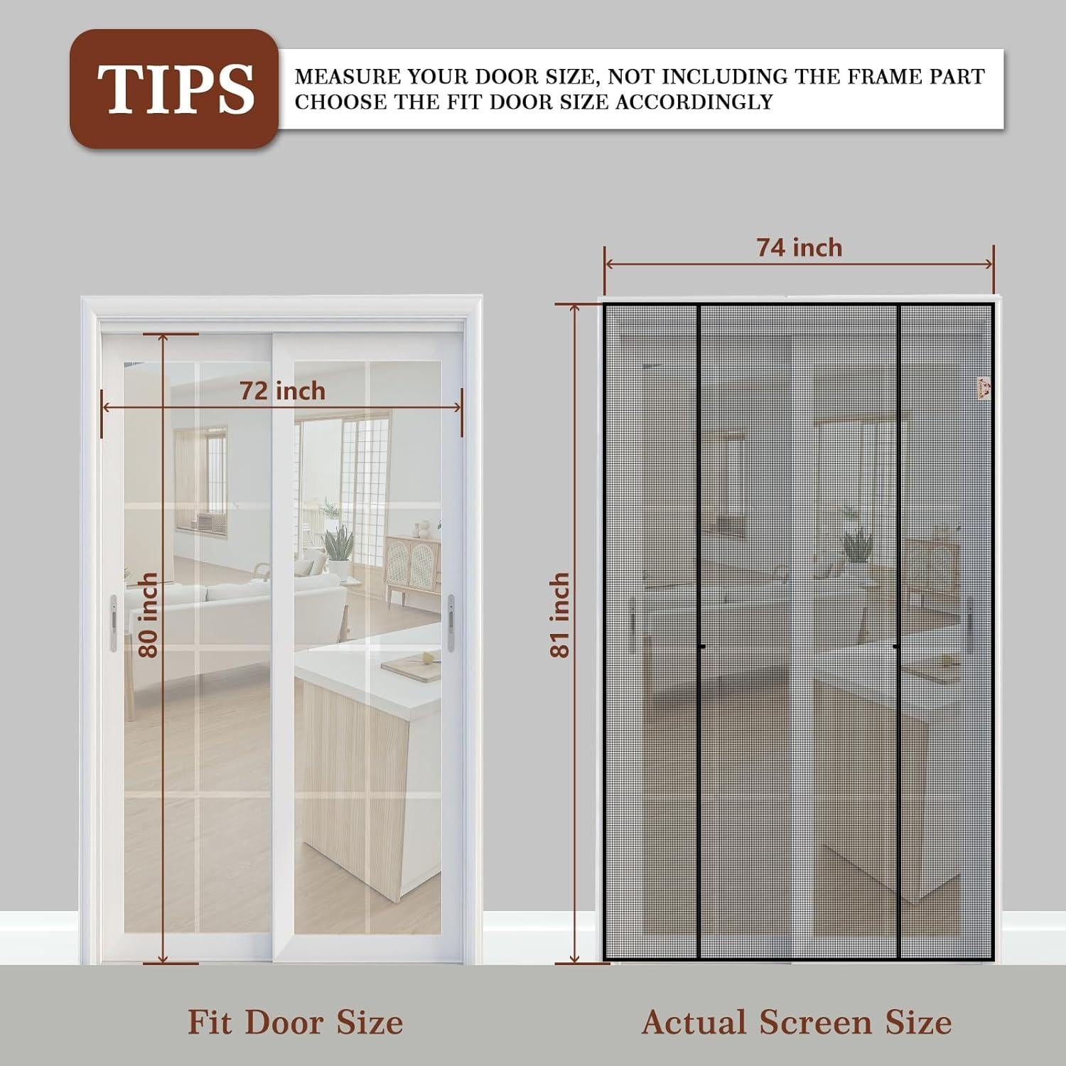 Puerta Magnética Yotache 72x80 cm Doble Reforzada con Imán