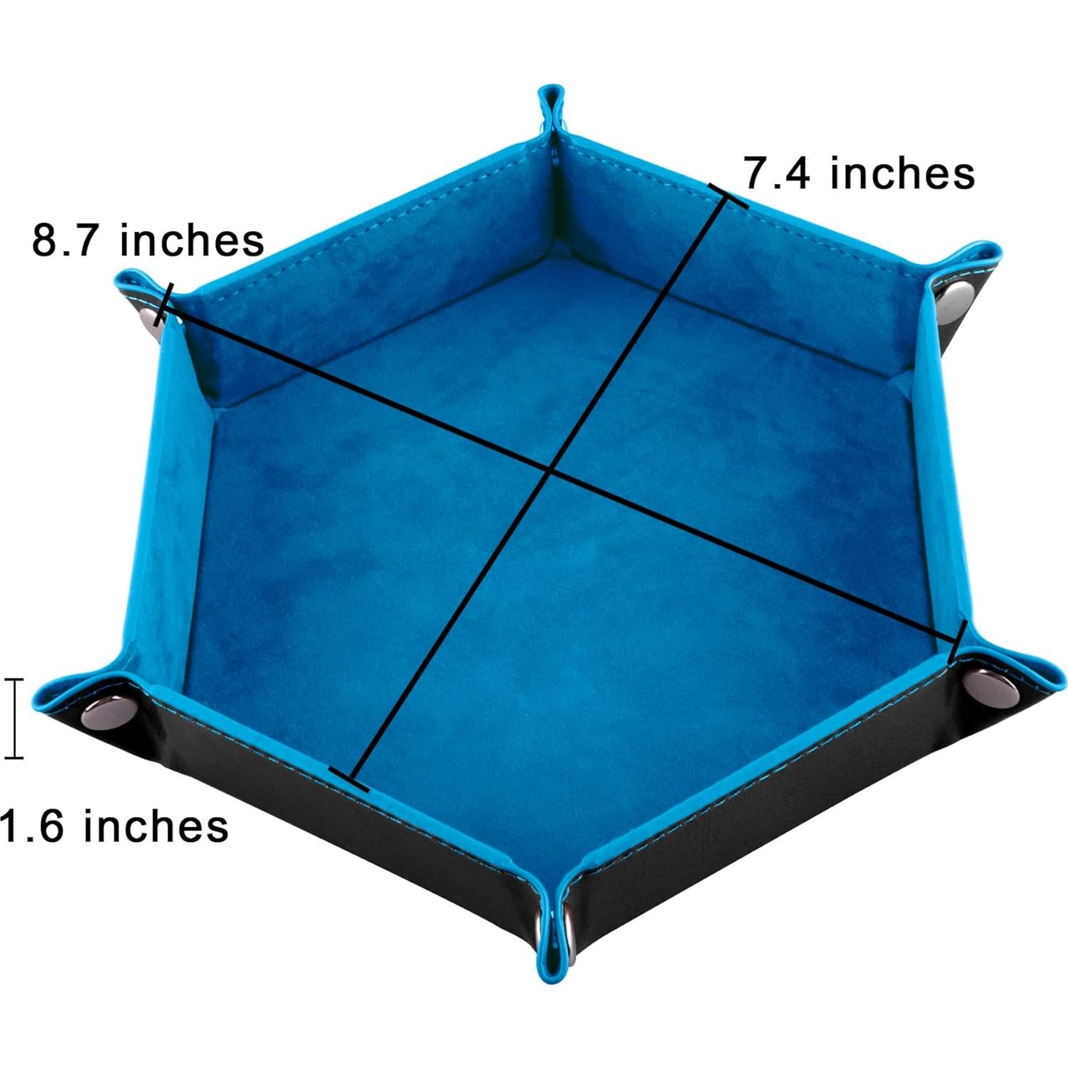 Bandeja Hexagonal para Dados SIQUK - 6 Piezas de Cuero PU