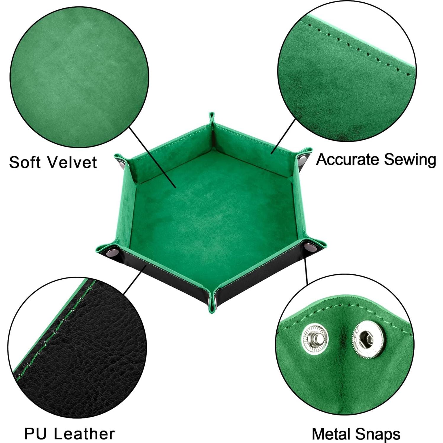 Bandeja Hexagonal para Dados SIQUK - 6 Piezas de Cuero PU