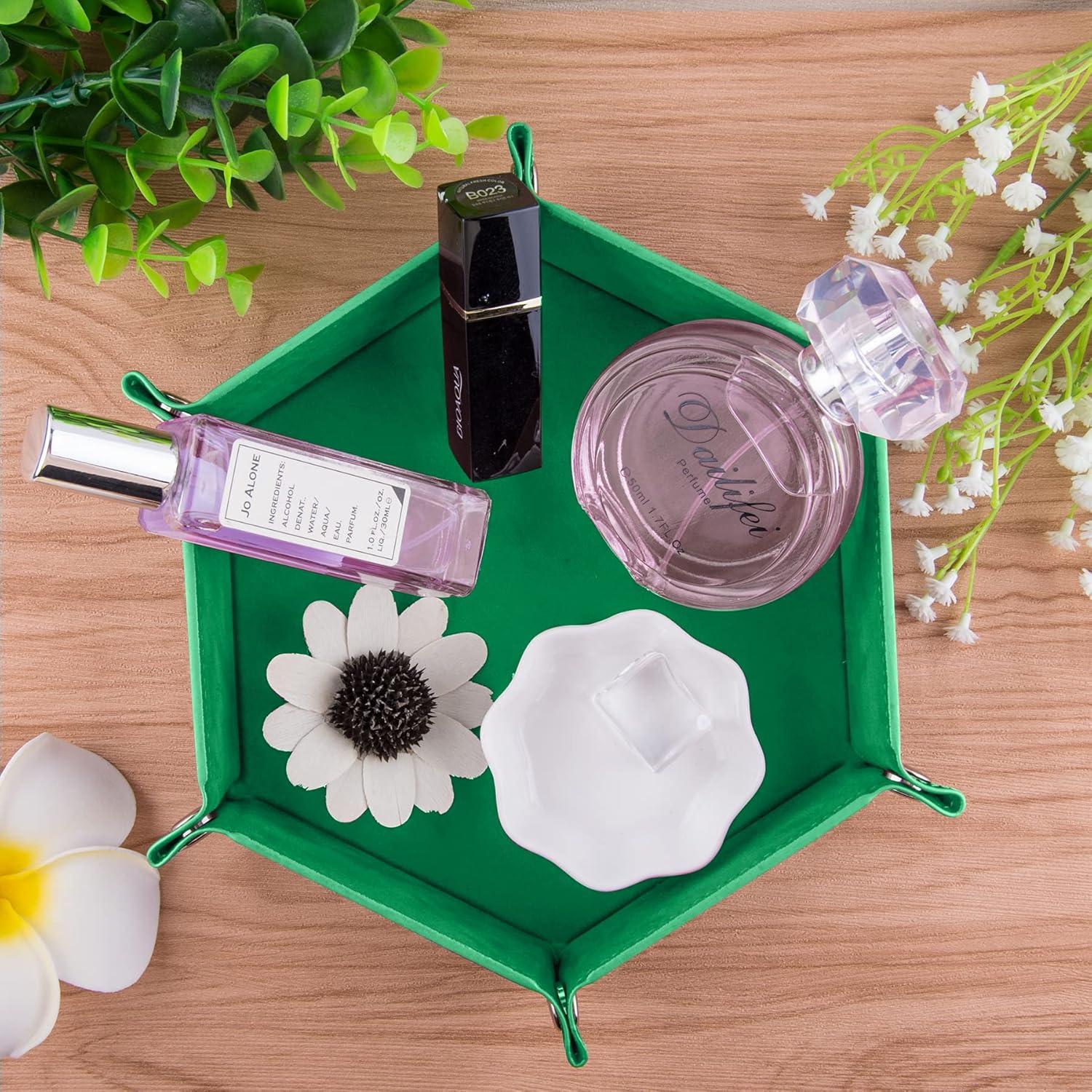 Bandeja Hexagonal para Dados SIQUK - 6 Piezas de Cuero PU