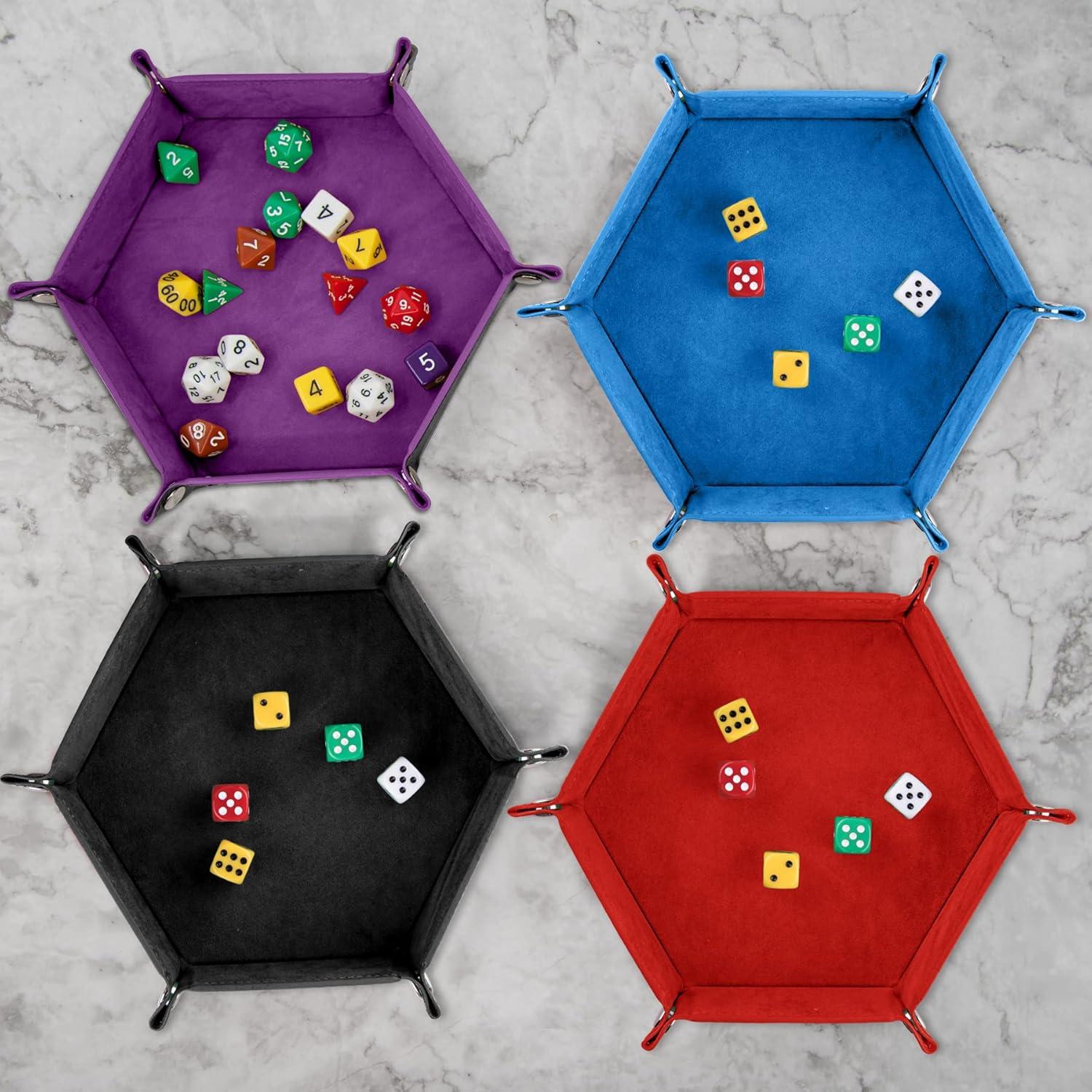 Bandeja Hexagonal para Dados SIQUK - 6 Piezas de Cuero PU