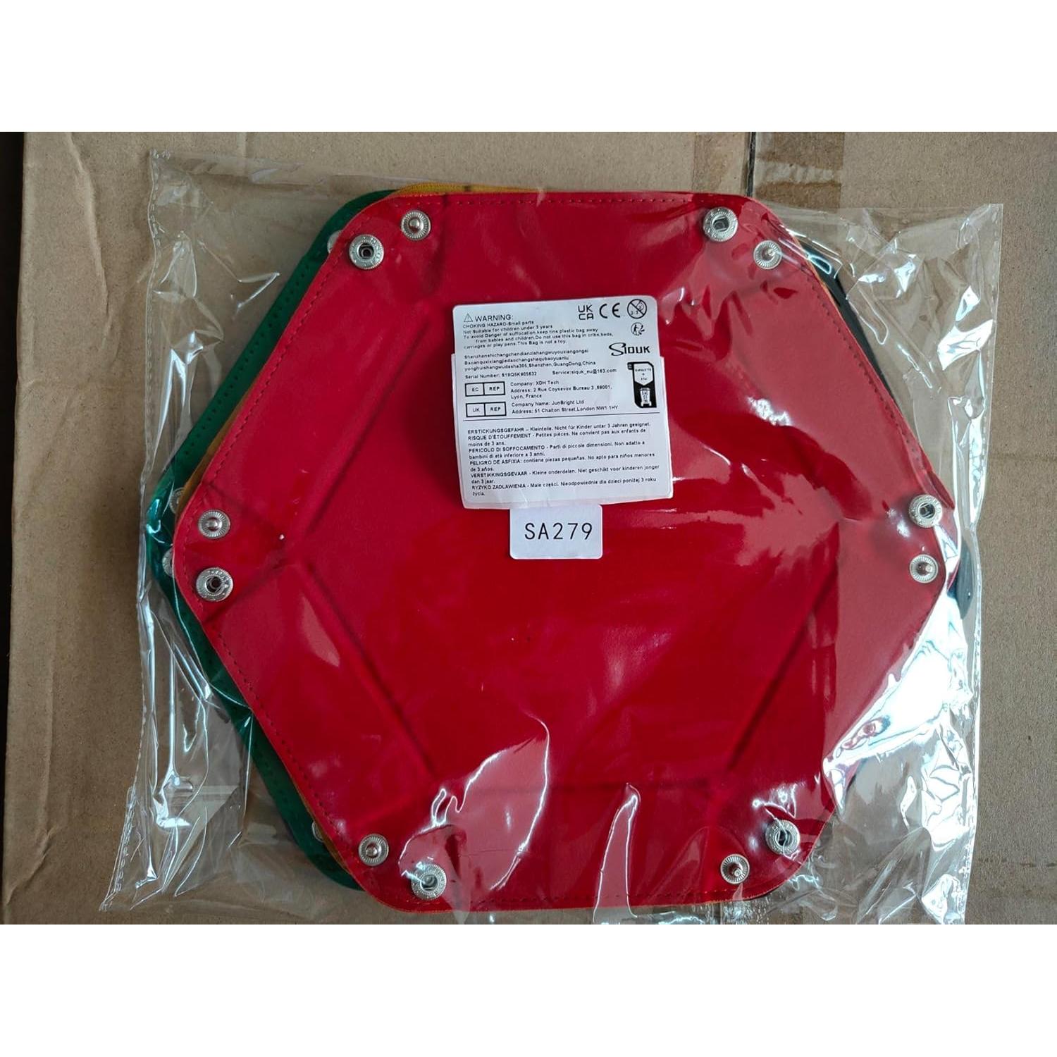 Bandeja Hexagonal para Dados SIQUK - 6 Piezas de Cuero PU