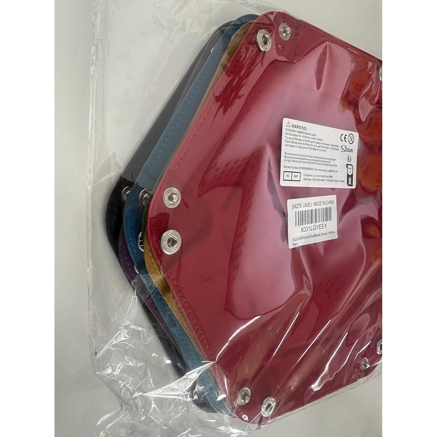 Bandeja Hexagonal para Dados SIQUK - 6 Piezas de Cuero PU